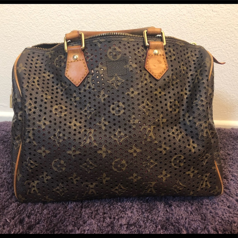 Louis Vuitton perforated Speedy 30 fuchsia